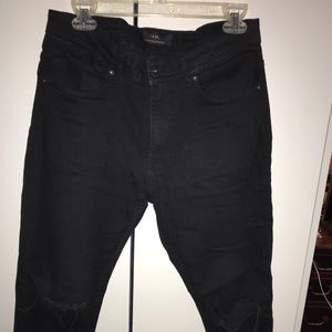 Zara denim knee cut jeans